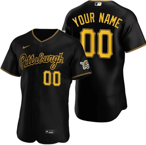 Men's Pittsburgh Pirates ACTIVE PLAYER Custom Black Flex Base Stitched Baseball Jersey Men's Pittsburgh Pirates ACTIVE PLAYER Custom Black Flex Base Stitched Baseball Jersey
